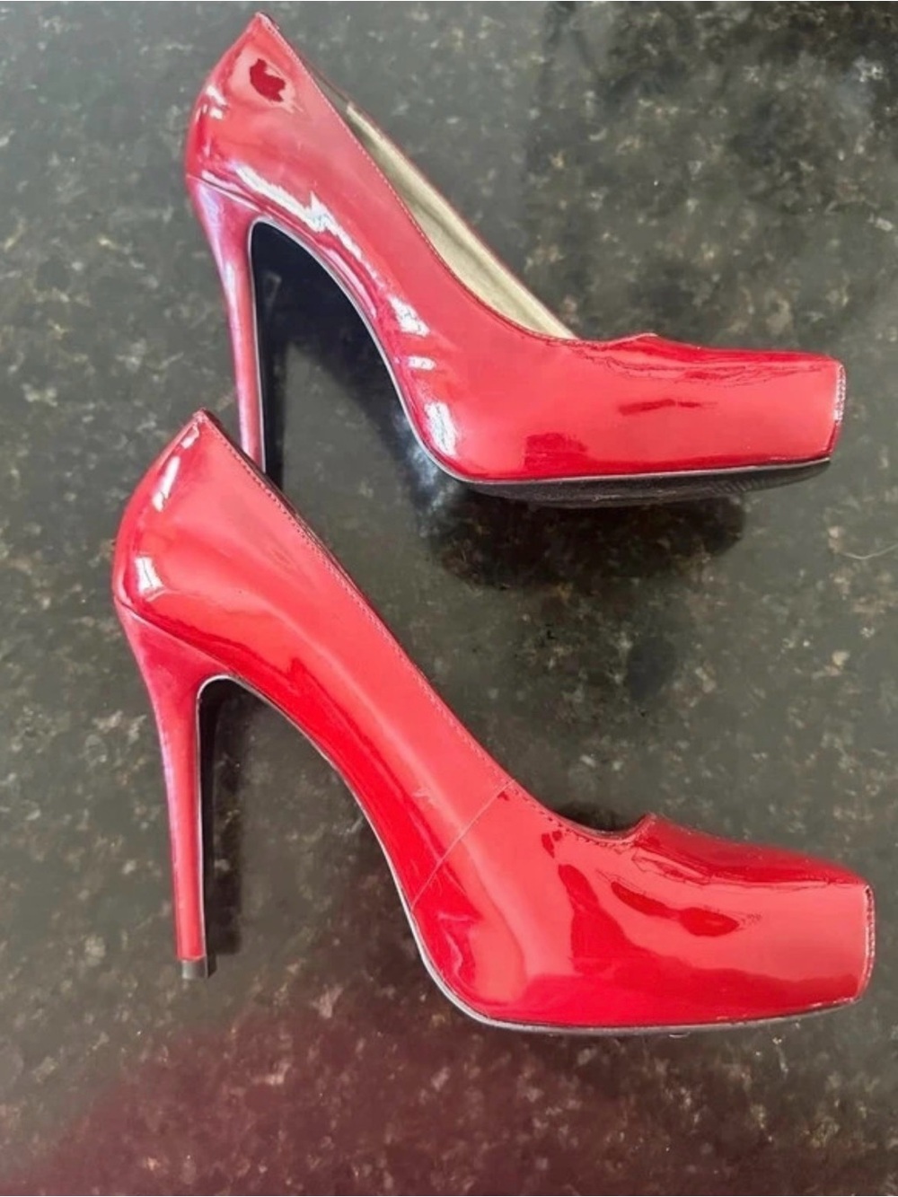 Gianni Bini Red Patent Platform Pumps